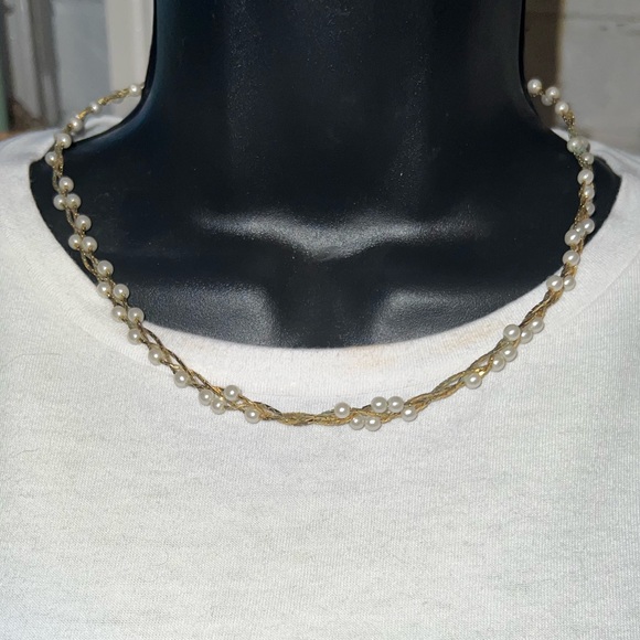 Jewelry Vintage Pearl Wrapped Gold Tone Necklace Poshmark